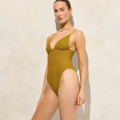 Plunge crochet one-piece