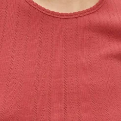 Pointelle short-sleeve T-shirt