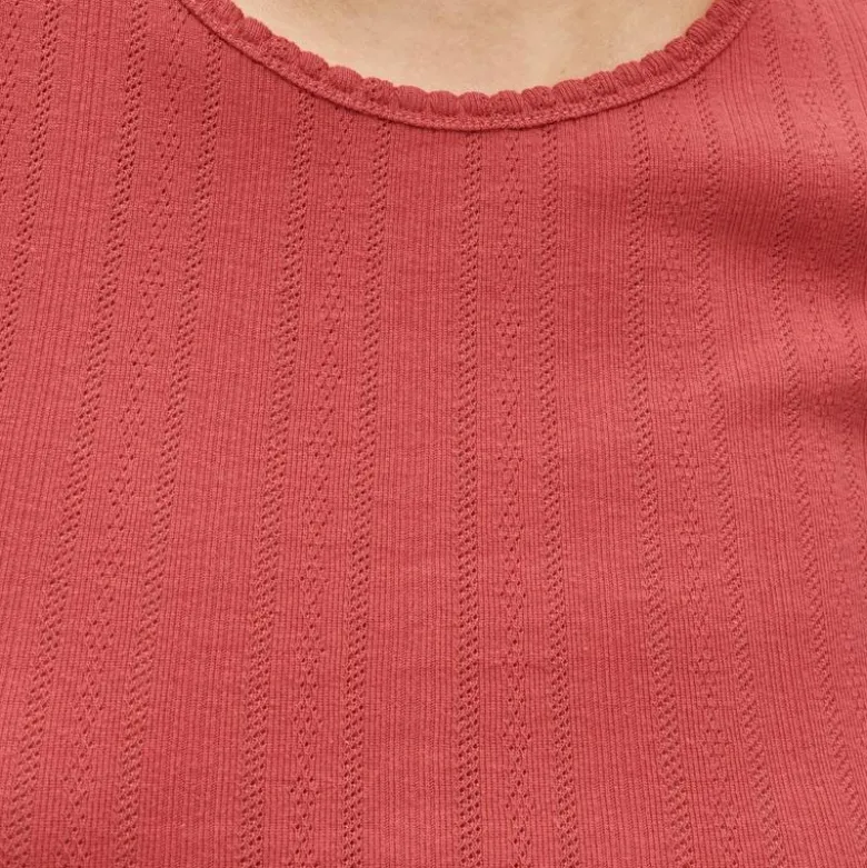 Pointelle short-sleeve T-shirt