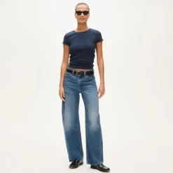 Pointelle short-sleeve T-shirt