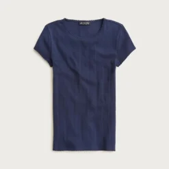 Pointelle short-sleeve T-shirt