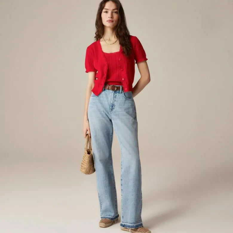 Pointelle sweater-tank in premium ultrafine cotton
