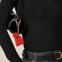 Pom-pom beanie bag charm