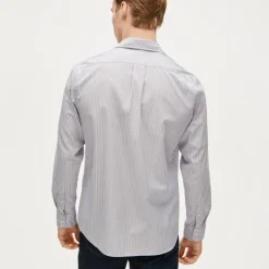 Poplin shirt with button-down collar