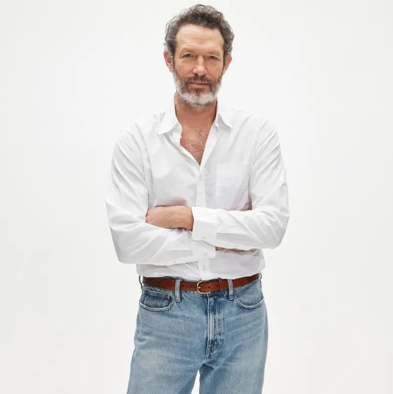 Poplin shirt with button-down collar