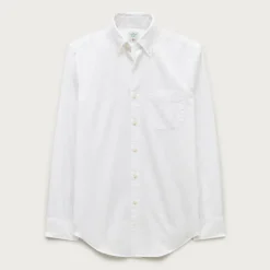 Poplin shirt with button-down collar