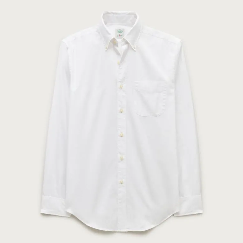 Poplin shirt with button-down collar