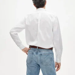 Poplin shirt with button-down collar