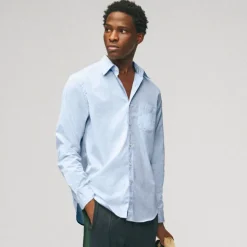 Poplin shirt with point collar