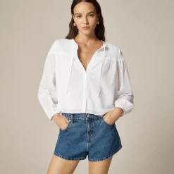 Popover top in cotton voile