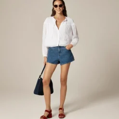 Popover top in cotton voile
