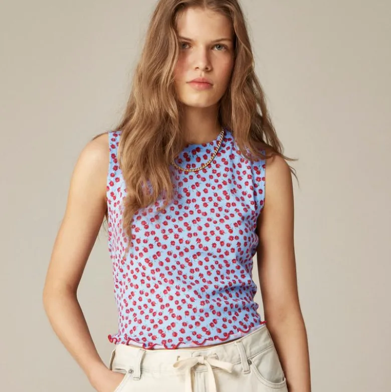 Premium ultra-fine cotton sweater shell in summer fields print