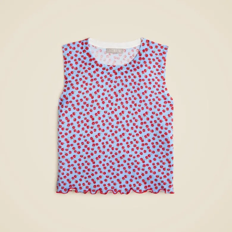 Premium ultra-fine cotton sweater shell in summer fields print