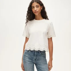 Premium-weight relaxed scalloped T-shirt