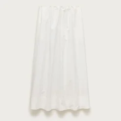 Pull-on midi skirt in cotton poplin