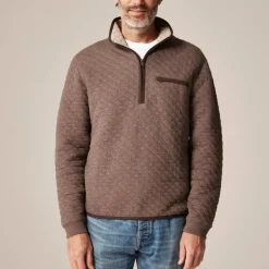 Quilted quarter-zip pullover