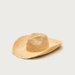 Raffia wide-brim cowboy hat