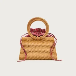 Rattan round-handle bag