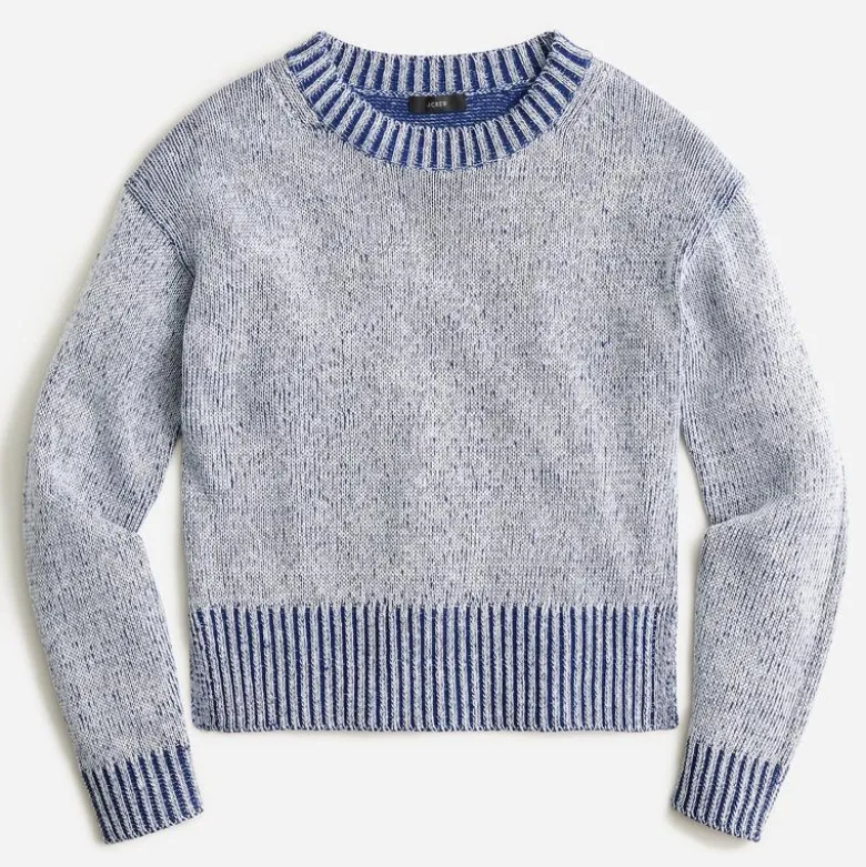 Relaxed linen-cotton blend beach sweater
