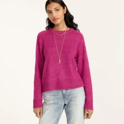 Relaxed saddle sleeve crewneck sweater