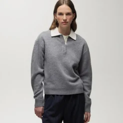 Relaxed sweater-polo in vintage wool