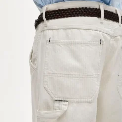 Relaxed-fit carpenter pant in faded stripe