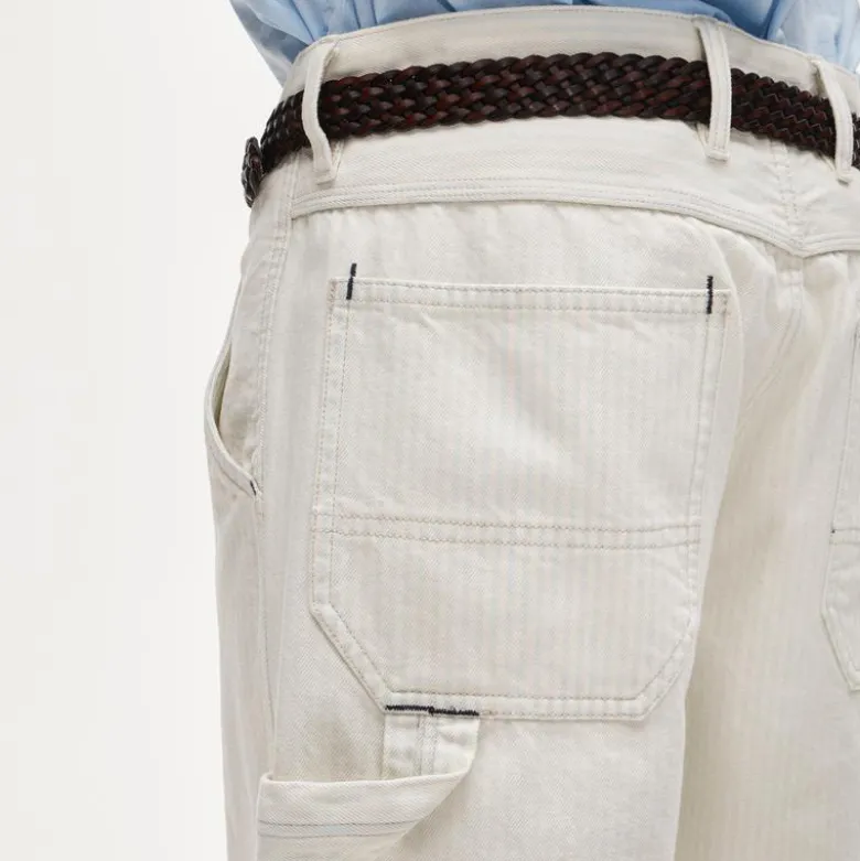 Relaxed-fit carpenter pant in faded stripe