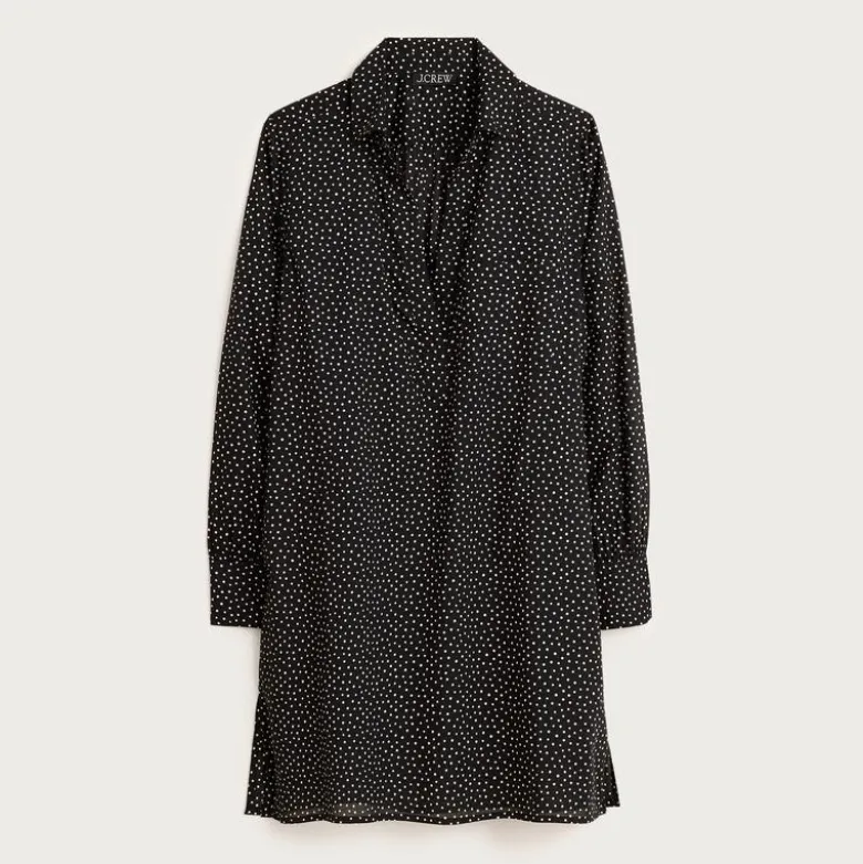 Relaxed-fit shirt-dress in cotton voile