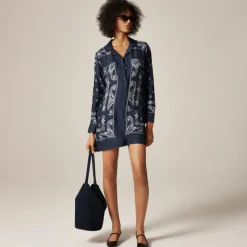 Relaxed-fit shirt-dress in bandana print