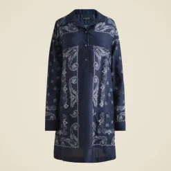 Relaxed-fit shirt-dress in bandana print
