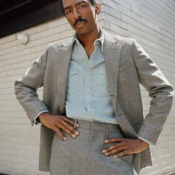 Relaxed-fit suit jacket in English merino wool