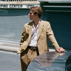 Relaxed-fit suit jacket in cotton poplin