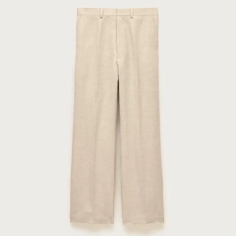 Relaxed-fit suit pant in English merino wool–linen blend