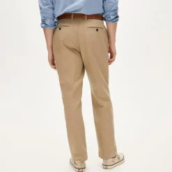 Relaxed-fit suit pant in Italian cotton-linen twill blend
