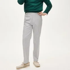 Relaxed-fit trouser in cotton seersucker