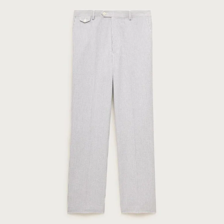 Relaxed-fit trouser in cotton seersucker