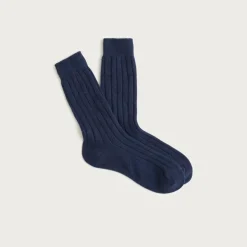 Ribbed cashmere-blend socks
