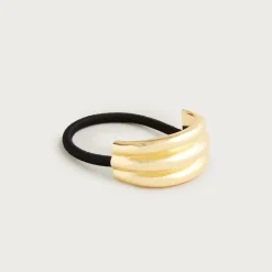 Ridged metal hair tie