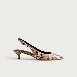 Robin slingback heels in snake-embossed leather