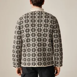 Rollneck™ sweater in snowflake jacquard lambswool