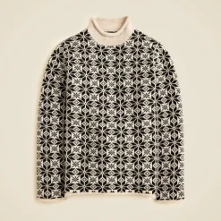 Rollneck™ sweater in snowflake jacquard lambswool