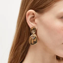 Round grommet drop earrings