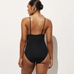 Ruched V-neck one-piece