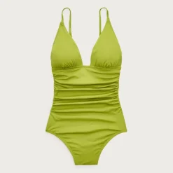 Ruched V-neck one-piece