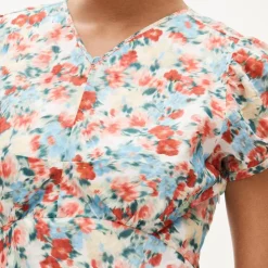 Ruffle-hem midi dress