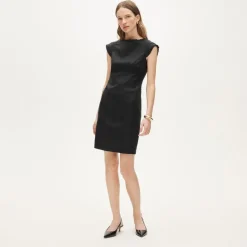 Ruffle-trim dress in Gramercy linen blend