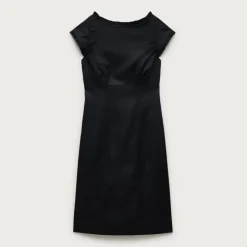 Ruffle-trim dress in Gramercy linen blend
