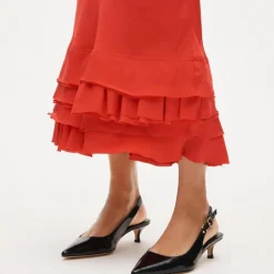Ruffle-trim slip dress