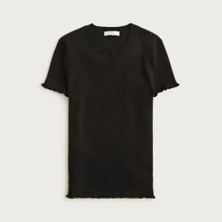 Ruffle-trim T-shirt in TENCEL™ lyocell blend