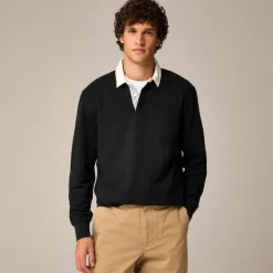Rugby shirt with striped placket
